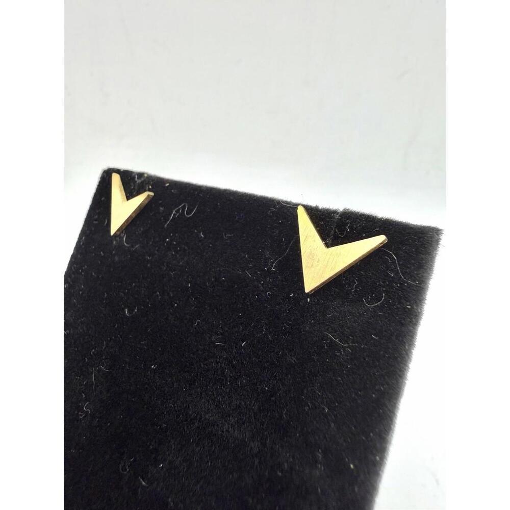 Chevron Gold Plated Stud Earrings
